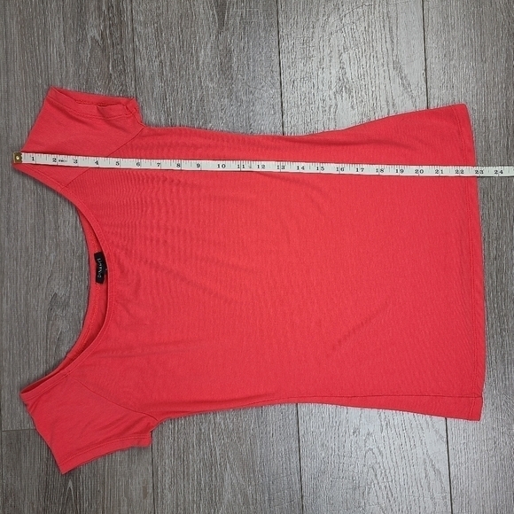 DYNAMITE Coral Orange Fitted Short Sleeve T-Shirt Medium - Picture 15 of 16